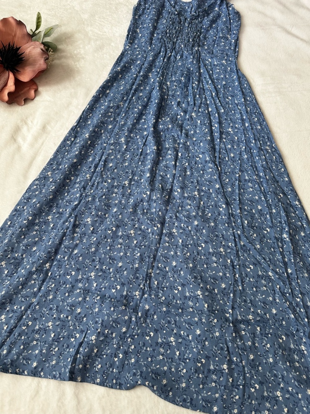 Reformation Baxley Midi Dress Eve Blue Ditsy Floral - Picture 4 of 13